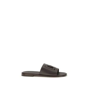 Dolce & Gabbana Brown Calf Leather Bos Taurus Flat Men's Sandals